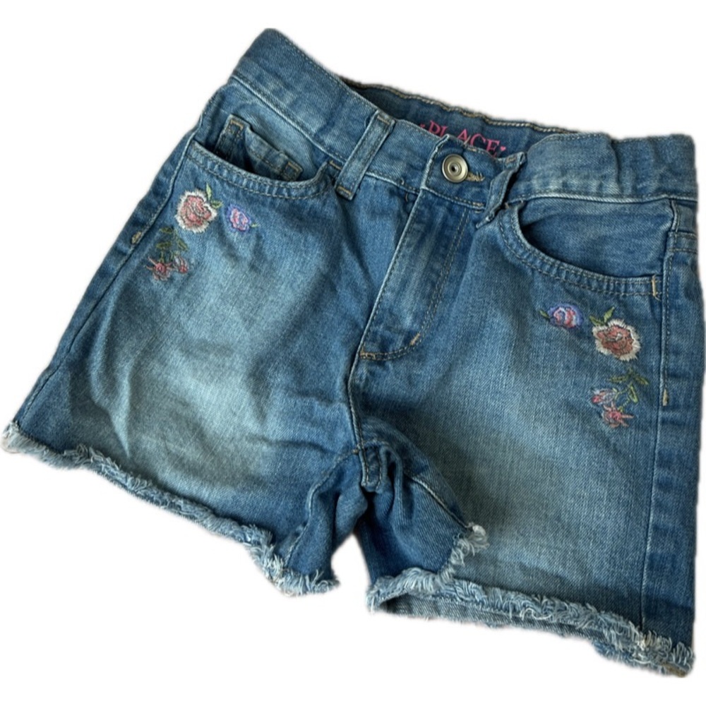 The Children’s Place Denim Blue Embroidered Shorts